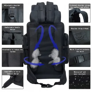 OGETOK Wandelrugzak 80L Waterdicht Tactisch Voor Mannen En Vrouwen — miniatuur 3