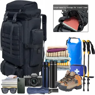 OGETOK Wandelrugzak 80L Waterdicht Tactisch Voor Mannen En Vrouwen — miniatuur 7