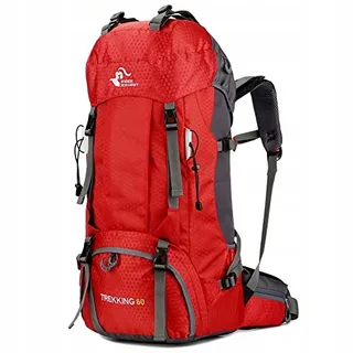 BSEASH Wandelrugzak 60L Waterdicht Licht Rood — miniatuur 1