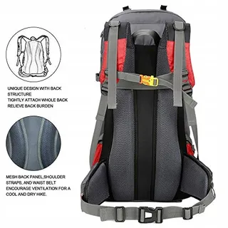 BSEASH Wandelrugzak 60L Waterdicht Licht Rood — miniatuur 6