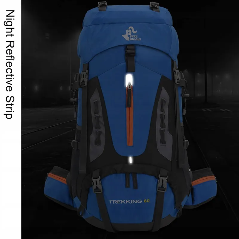 BSEASH Wandelrugzak 60L Waterdicht Licht Reizen Blauw — foto 7