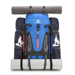 BSEASH Wandelrugzak 60L Waterdicht Licht Reizen Blauw — miniatuur 8