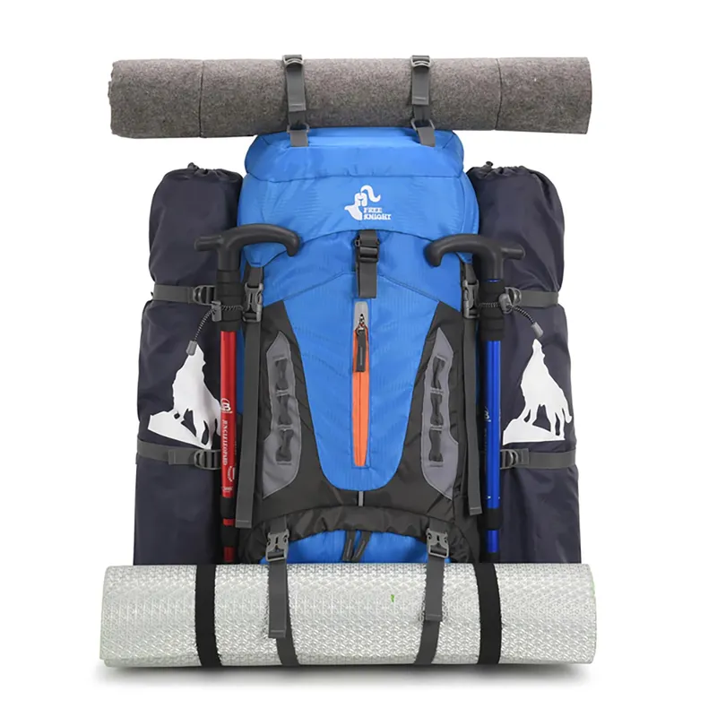 BSEASH Wandelrugzak 60L Waterdicht Licht Reizen Blauw — foto 8