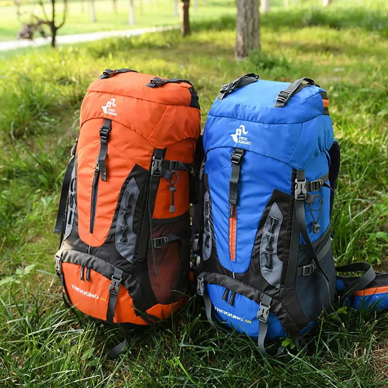 BSEASH Wandelrugzak 60L Waterdicht Licht Reizen Blauw — foto 9