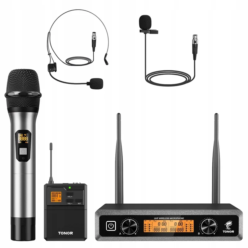 TONOR Draadloos UHF Microfoonsysteem Handheld Headset — foto 1