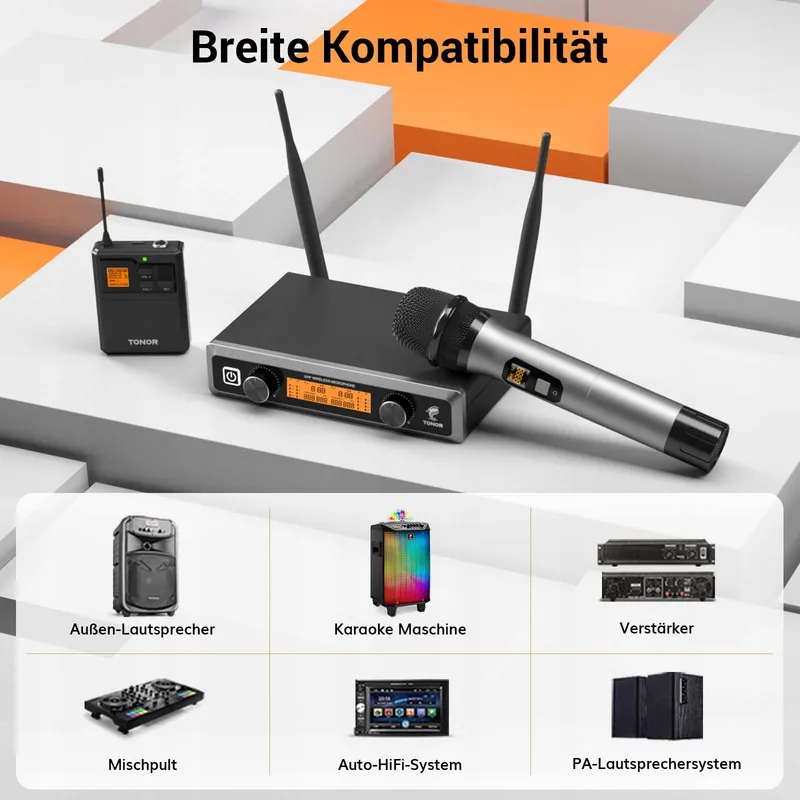 TONOR Draadloos UHF Microfoonsysteem Handheld Headset — foto 7