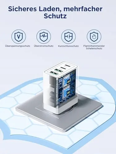 AIONEUS USB C Oplader 4 Poorten Snelladen 40W iPhone Android — foto 4