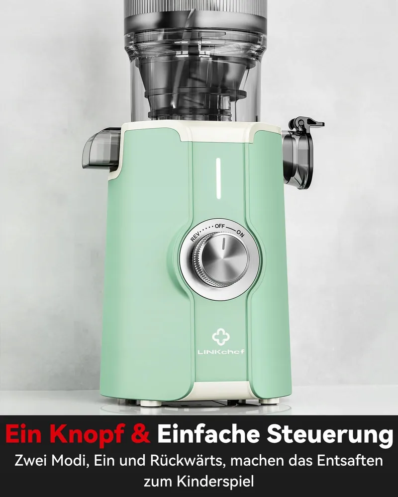LINKCHEF Slowjuicer Voor Groente En Fruit BPA-vrij 200W Lichtgroen — foto 9