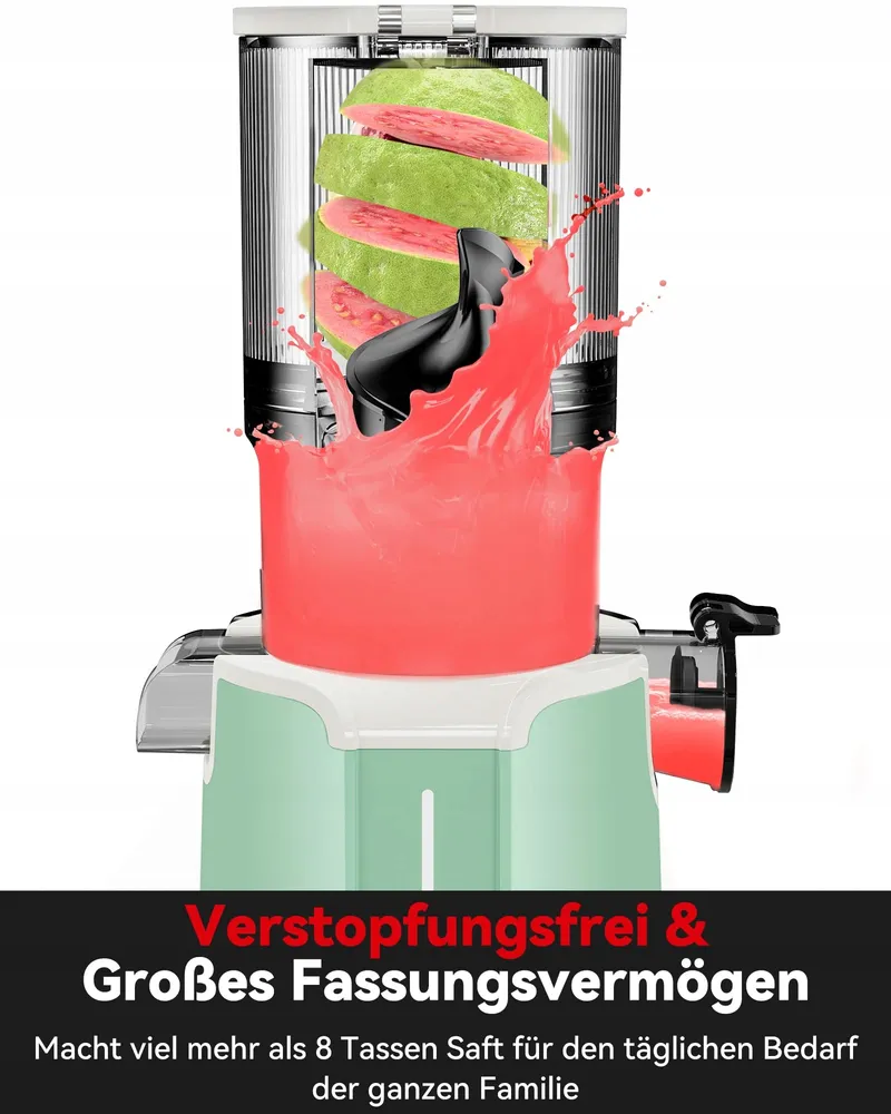 LINKCHEF Slowjuicer Voor Groente En Fruit BPA-vrij 200W Lichtgroen — foto 5