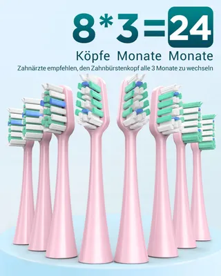 Elektrische Tandenborstel Roze 8 Opzetstukken 5 Standen 90 Dagen — miniatuur 5