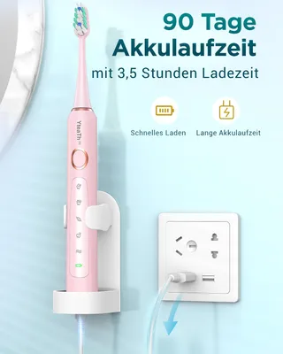 Elektrische Tandenborstel Roze 8 Opzetstukken 5 Standen 90 Dagen — miniatuur 3