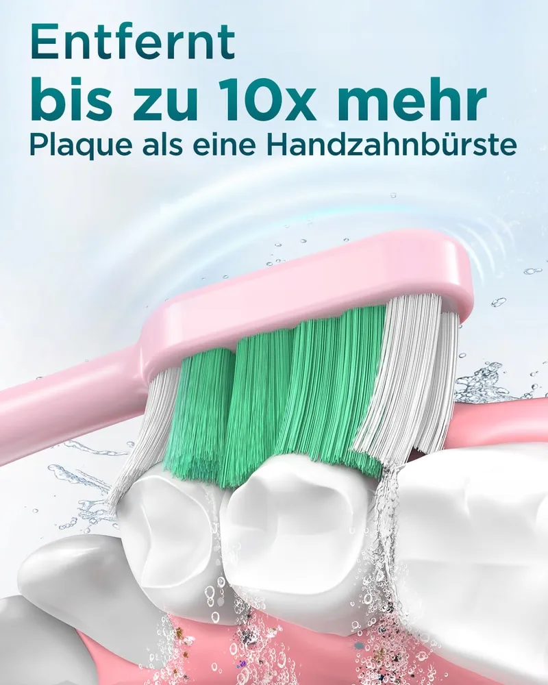 Elektrische Tandenborstel Roze 8 Opzetstukken 5 Standen 90 Dagen — foto 2