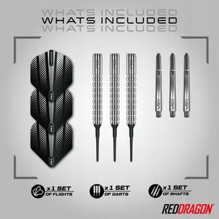 RED DRAGON Rebel 20g Softtip Darts Flights Shafts — miniatuur 2