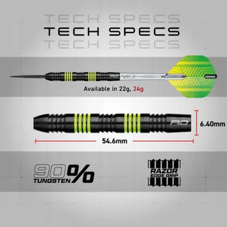 RED DRAGON Freestyle 24g Wolfraam Darts met Flights en Schachten — miniatuur 4