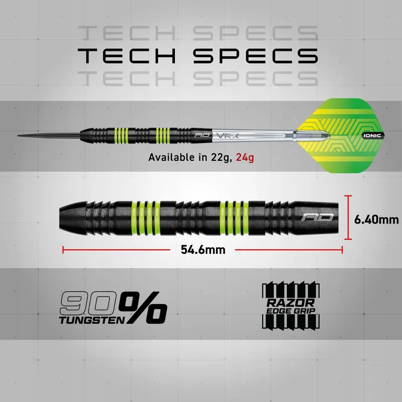 RED DRAGON Freestyle 24g Wolfraam Darts met Flights en Schachten — foto 4