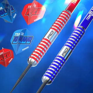 RED DRAGON Team Red vs Blue 20g Stalen Darts met Flights — miniatuur 6