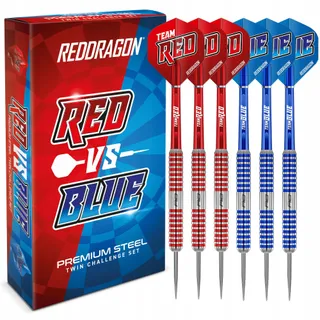 RED DRAGON Team Red vs Blue 20g Stalen Darts met Flights — miniatuur 1