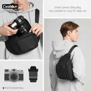 CWATCUN Cameratas DSLR Waterdicht Schoudertas Fotografen — miniatuur 4