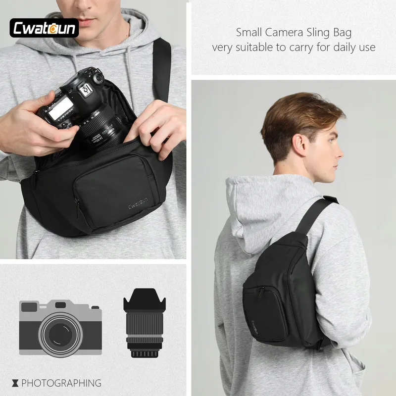 CWATCUN Cameratas DSLR Waterdicht Schoudertas Fotografen — foto 4