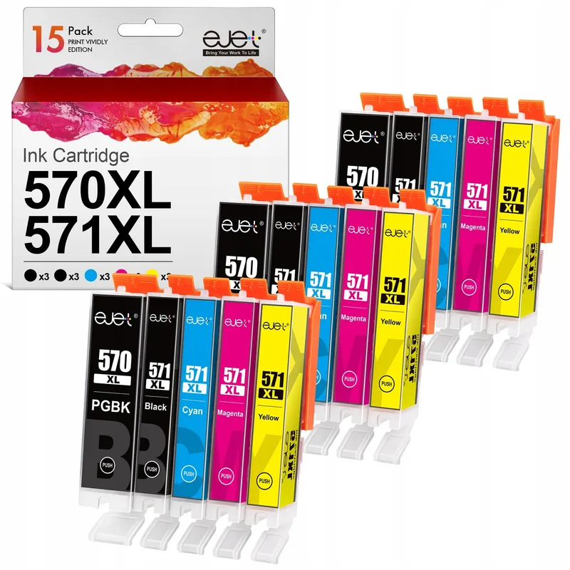 EJET Inktcartridges Canon PGI-570XL CLI-571XL Pixma MG TS — foto 1