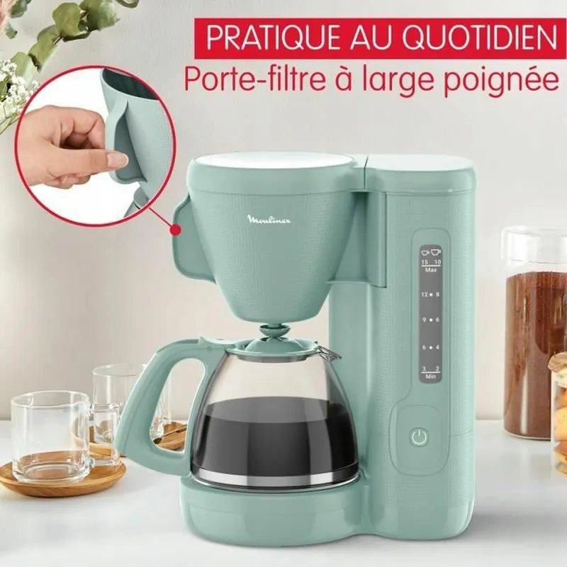 MOULINEX Koffiezetapparaat 1,25L Permanentfilter Warmhoudfunctie Eucalyptus — foto 2