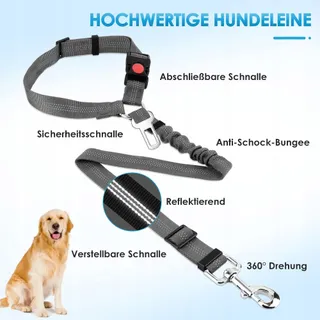 SLOWTON Autogordel Hond Verstelbaar Reflecterend Hoofdsteun — miniatuur 4