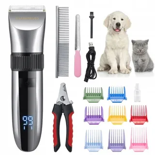 BARBERBOSS Draadloze Tondeuse Huisdieren LED Zilver — miniatuur 2