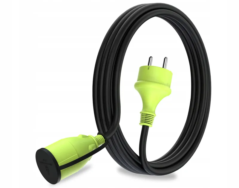 MUTECPOWER Verlengkabel 3m IP44 Buiten 1,5mm² Zwart Groen — foto 2