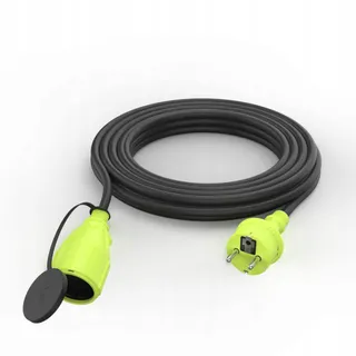 MUTECPOWER Verlengkabel 3m IP44 Buiten 1,5mm² Zwart Groen — miniatuur 6