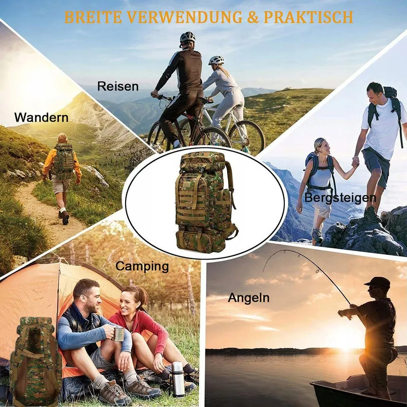 KABXHUEO Wandelrugzak 80L Waterdicht Survival Molle Outdoor — foto 7