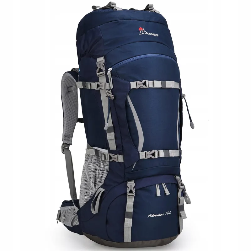 MOUNTAINTOP Trekkingrugzak 70L Regenhoes Blauw — foto 1