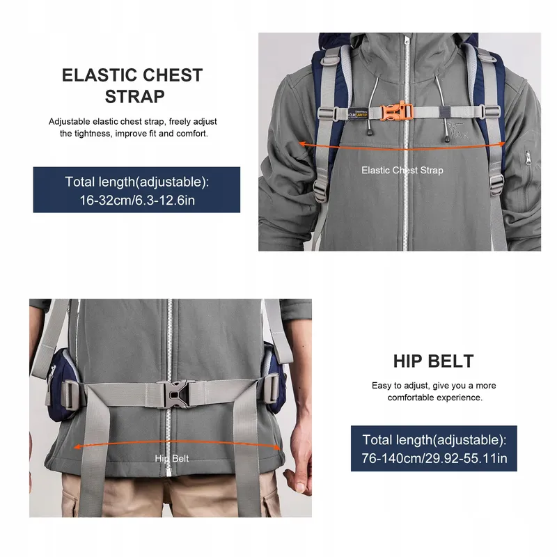 MOUNTAINTOP Trekkingrugzak 70L Regenhoes Blauw — foto 3