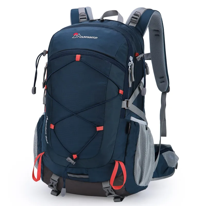MOUNTAINTOP Trekkingrugzak 40L Unisex Regenhoes Blauw Oranje — foto 1