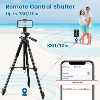 JOILCAN Selfiestatief 137cm Aluminium Afstandsbediening iOS Android — miniatuur 5