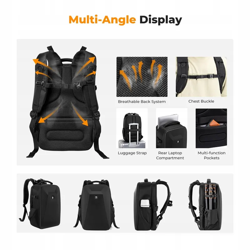 K&F CONCEPT Camerarugzak Hardschaal Laptop 15,6" Drones — foto 4