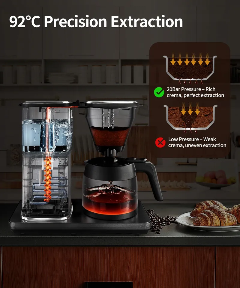 ZACHVO Koffiezetapparaat 1,25L Thermoskan Snel Temperatuurcontrole — foto 4