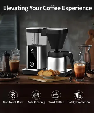 ZACHVO Koffiezetapparaat 1,25L Thermoskan Snel Temperatuurcontrole — miniatuur 2