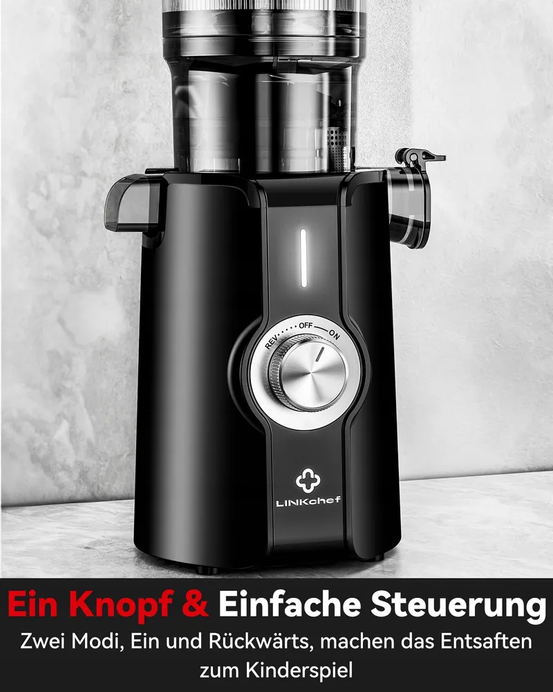 LINKCHEF Slowjuicer Voor Groente En Fruit BPA-vrij 200W Zwart — foto 9