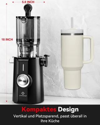 LINKCHEF Slowjuicer Voor Groente En Fruit BPA-vrij 200W Zwart — miniatuur 7