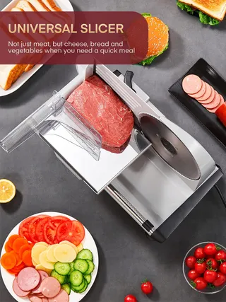 FOHERE Elektrische Snijmachine 200W Brood Vlees RVS Messen — miniatuur 8