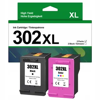 VVQV Inktcartridges 302XL HP 302 Zwart Kleur Envy Officejet