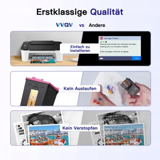 VVQV Inktcartridges 302XL HP 302 Zwart Kleur Envy Officejet — miniatuur 7