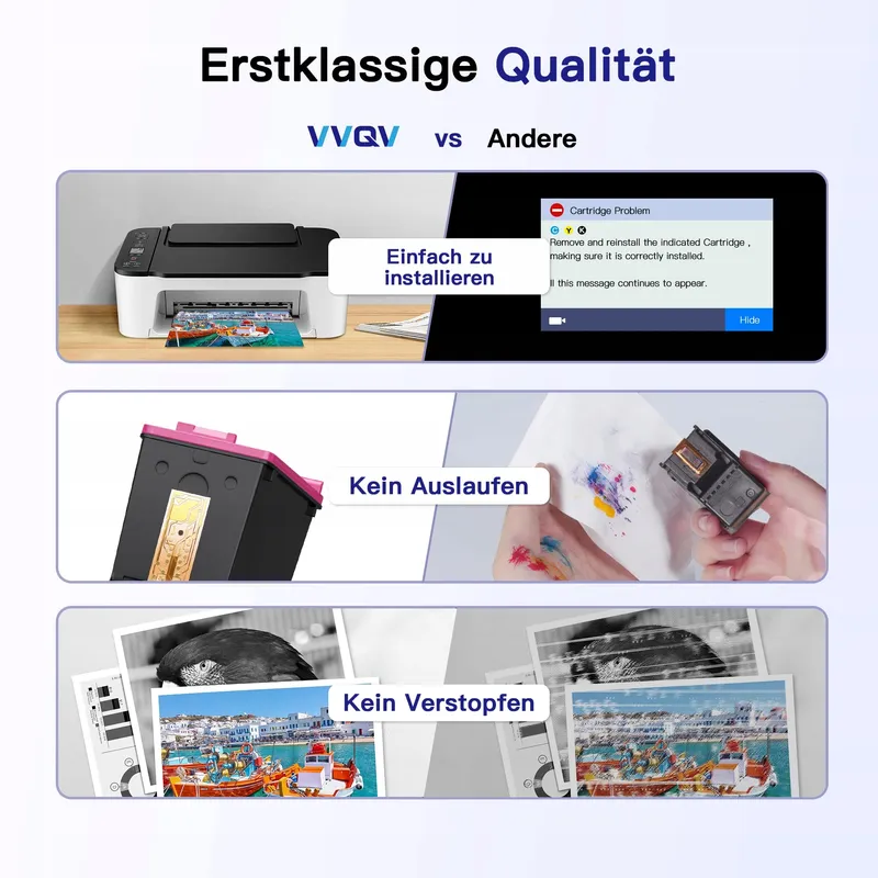 VVQV Inktcartridges 302XL HP 302 Zwart Kleur Envy Officejet — foto 7