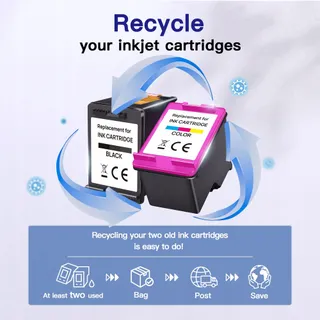 VVQV Inktcartridges 302XL HP 302 Zwart Kleur Envy Officejet — miniatuur 6