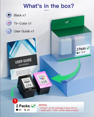 VVQV Inktcartridges 302XL HP 302 Zwart Kleur Envy Officejet — miniatuur 5
