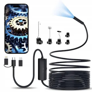 LOVCOYO Endoscoopcamera Type-C 8 LED Android iOS 5m — miniatuur 1