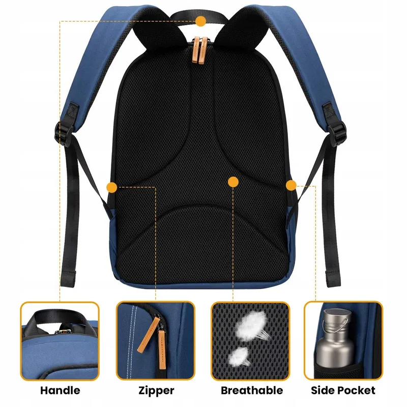 TARION Camerarugzak DSLR Waterdicht Licht Laptopvak 15 Inch Blauw — foto 5