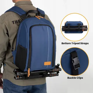 TARION Camerarugzak DSLR Waterdicht Licht Laptopvak 15 Inch Blauw — miniatuur 6