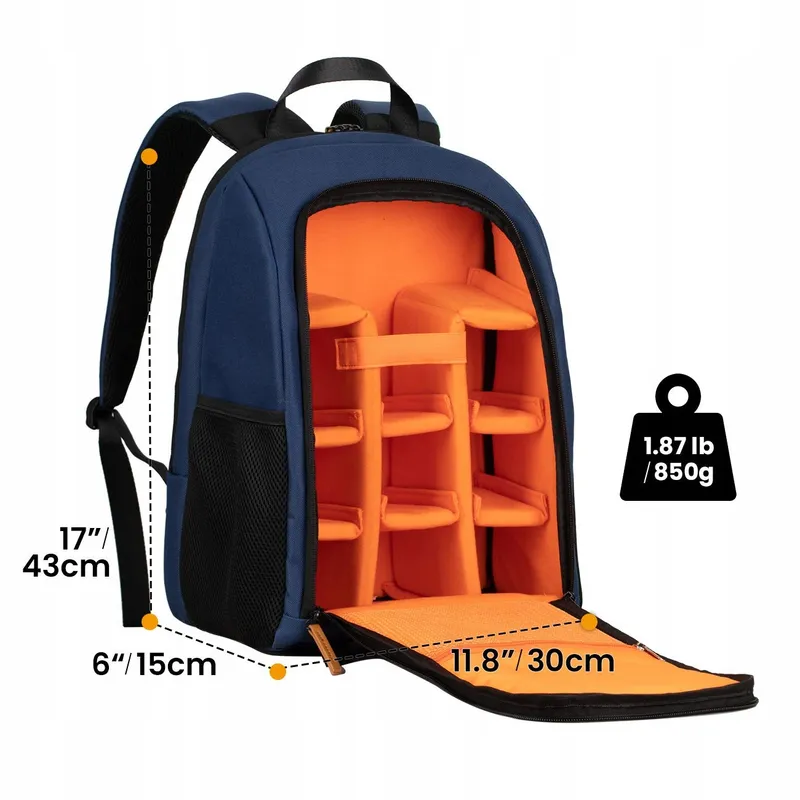 TARION Camerarugzak DSLR Waterdicht Licht Laptopvak 15 Inch Blauw — foto 8