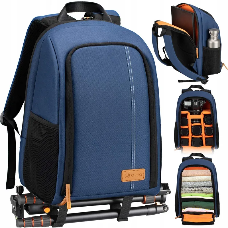 TARION Camerarugzak DSLR Waterdicht Licht Laptopvak 15 Inch Blauw — foto 1